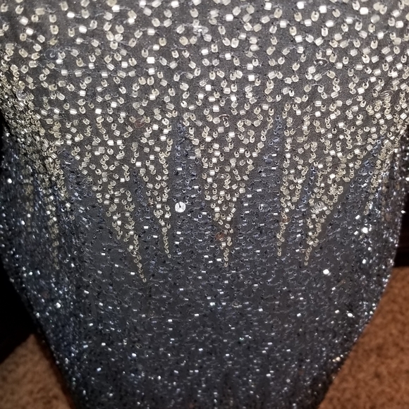 Sequined & Beaded Evening Gown - Picture 4 of 6